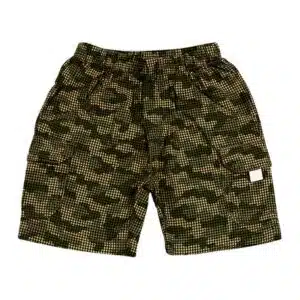 Shorts Bebê tecido Xadrez Camuflado - Verde P
