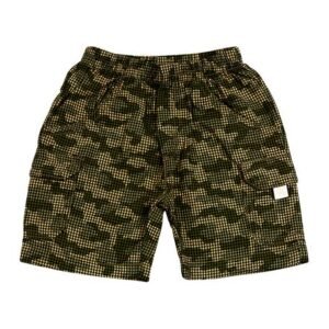 Shorts Bebê tecido Xadrez Camuflado - Verde M